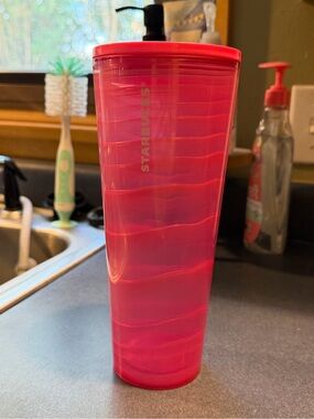 Starbucks Hot Pink Wave Reusable Tumbler with Lid